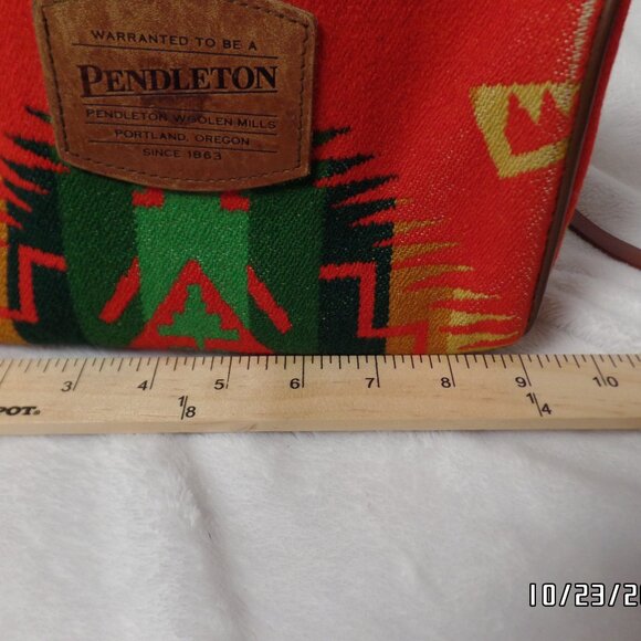 Pendleton Woolen Mills Shoulder Bag Leather Strap Colorful - Picture 11 of 13